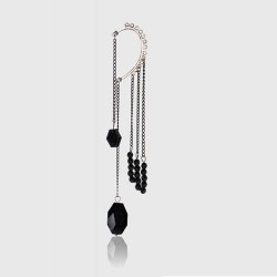 Black/Silver Alloy Ear-Cuff