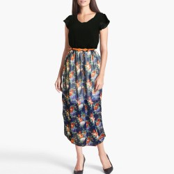 Multi Design Dress with Belt